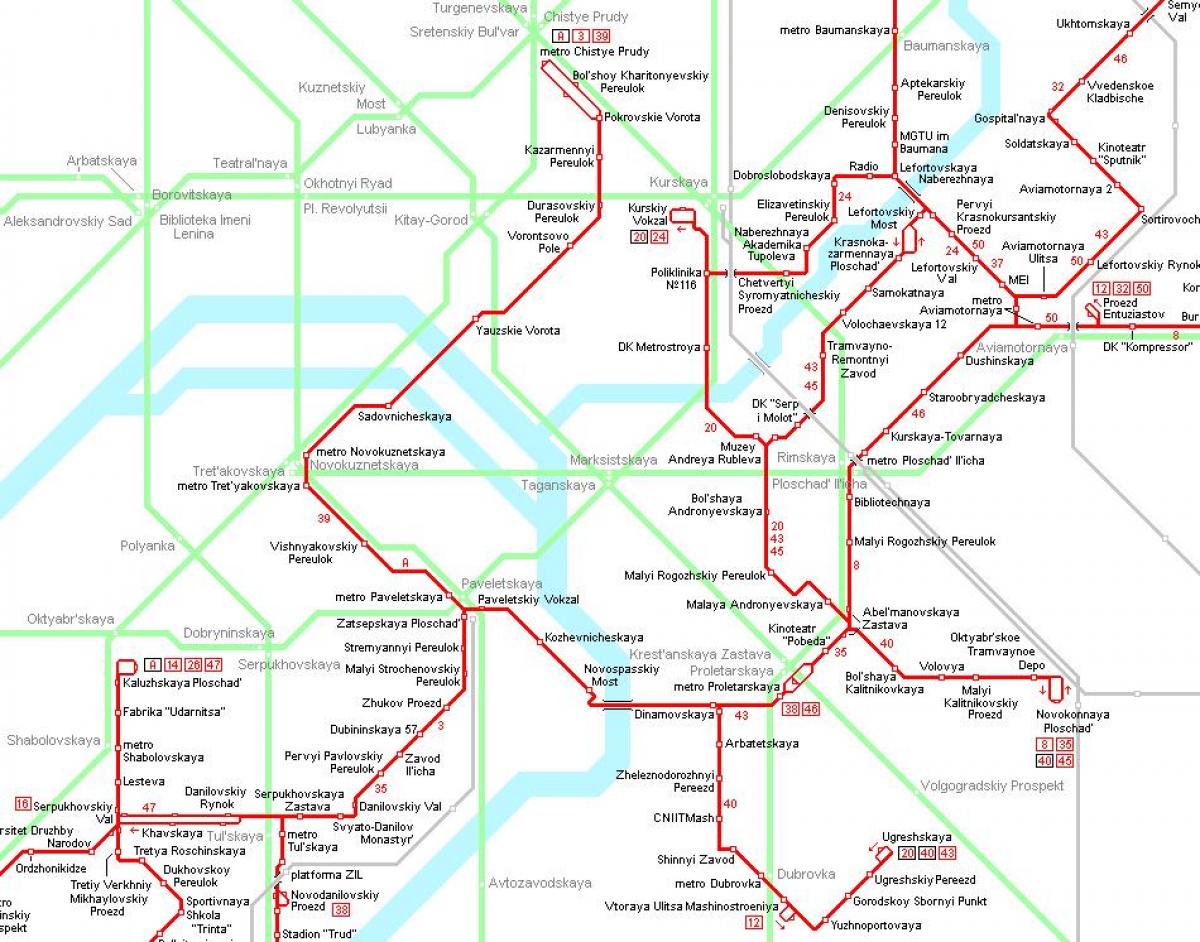 карта на Moskva трамвај