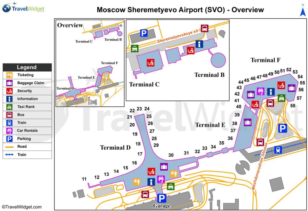 Sheremetyevo карта на терминали