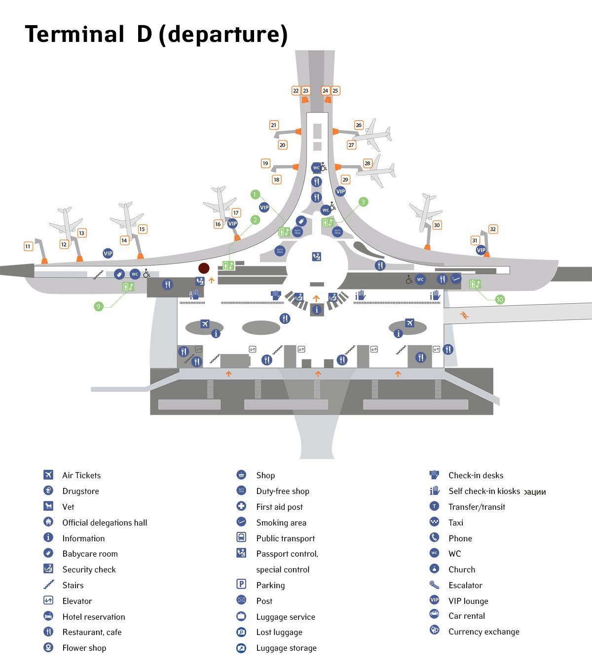 Sheremetyevo аеродром мапата терминал d