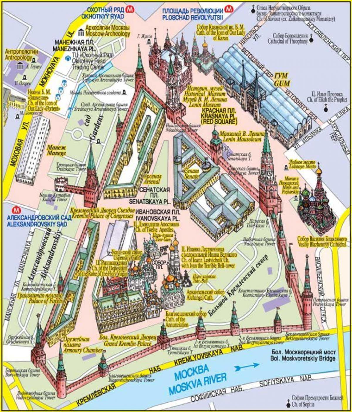 Црвениот Плоштад во Москва мапа