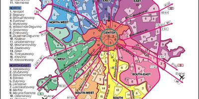 Карта на Москва arrondissement