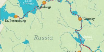 Карта на Санкт Петербург во Москва крстарење